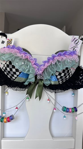 miranda wang | the details on this mad hatter rave bra helloo!!! 🃏 #ravefashion #raveoutfit #ravegirls #diy | Instagram