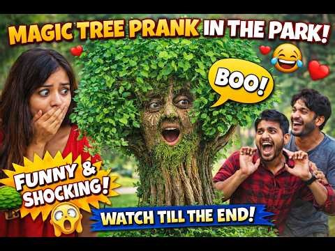 Funny Magic Tree Prank Surprises People in the Park 🤣 #comedy #prank #entertainment