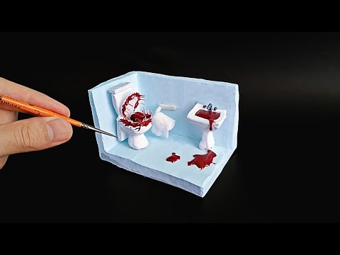 I Made a Monster Toilet Diorama / Creepy Horror Toilet with clay