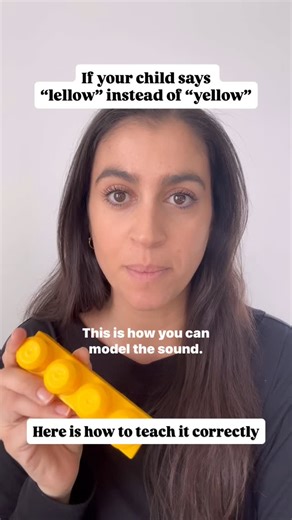 Big Little Learners on Instagram: "Does your child say “lellow” instead of “yellow”? This is a normal speech development process called assimilation, where a child changes one sound to match another in the same word, because it’s easier to say. Here are 2 ways to model it correctly: 1. Break it up into 2 sounds 2. Pair sound with action Watch to see how to use both strategies to get your child to say “yellow” correctly! . . . . . #slp #slpmom #toddler #speech #language #development #earlydevelop