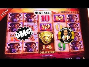 MUST SEE! HUGE WIN on Buffalo Gold Slot Machine Back to Back Bonuses