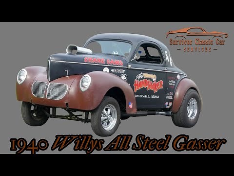 1940 Willys Americar Coupe Steel Gasser! Supercharged 5 Speed former race car for sale classic cars!