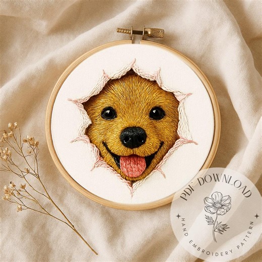 Boo Dog Embroidery Pattern, Beginner DIY, 6 Sizes (PDF Download) - Etsy