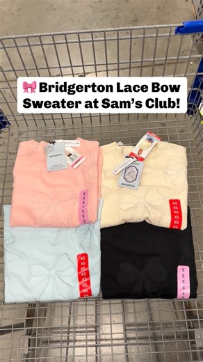 Sam’s Club Lovers on Instagram: "🎀 BRIDGERTON FANS! This NEW women’s Bridgerton Lace Bow Sweater is giving all the elegant, vintage vibes! Made from a soft premium knit with the prettiest lace bow detail on the front! Available in gorgeous shades and SO soft. 🥰 Only $17.74! #samsclub #samsclubfinds #bridgerton"