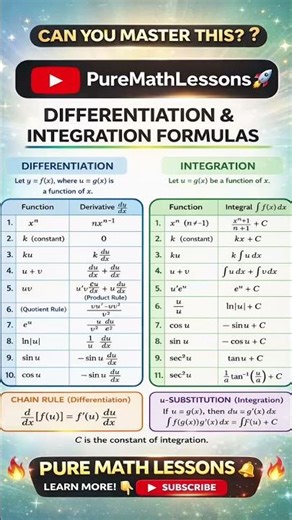 Differentiation and Integration formula