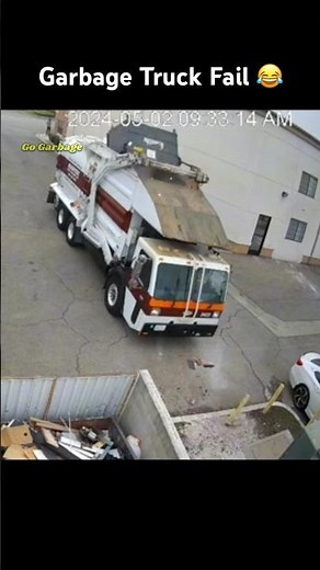 Garbage Truck Drops Dumpster 🫣 Garbage Truck Fail