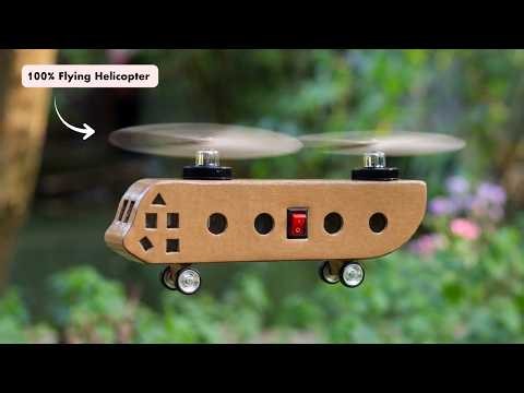 How to Make a Huge CH 47 Chinook Helicopter from Cardboard & DC Motors