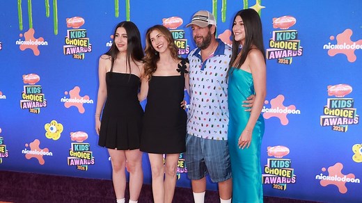 Adam Sandler joined by wife, daughters at 2024 Nickelodeon Kids' Choice Awards
