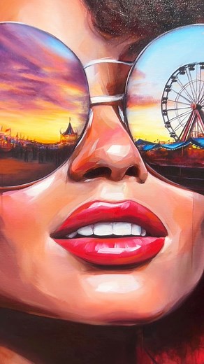 One of the few remaining originals from the ongoing lenscape collection is up for grabs on my website! 🛍️ ‘Fiesta for the eyes’ 24”x18” oil on canvas,Framed in a custom wooden mahogany tray frame 🖼️ www.emmakennyart.co.uk @emmakennyart | Emma Kenny Art