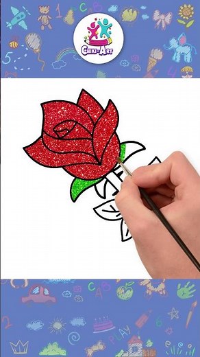 Let's Learn To Draw A Rose - Easy Art for Kids 🌹 #shorts #howtodrawrose