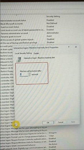 Configure Windows Device Inactivity Limit Locally