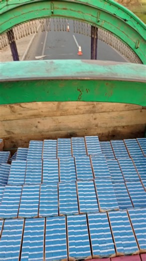 Colorful Stacks of Bricks on a Flatbed Truck