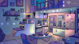 Drawing some background using the perspective tool.