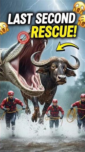 Giant Python Starts Swallowing Buffalo — Rescue Team Arrives in Time!