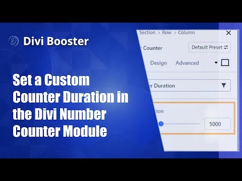 Set a Custom Counter Duration in the Divi Number Counter Module