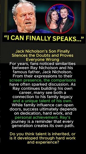 Jack Nicholson’s Son Finally Silences the Doubts and Proves Everyone Wrong
