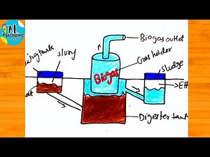 How to Draw Biogas Plant Class 12 | How to Draw Biogas Plant Diagram | Biogas Plant Diagram