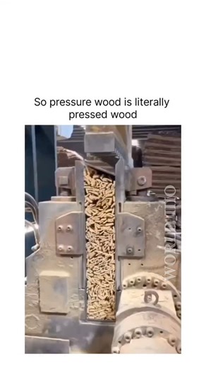 𝐖𝐨𝐫𝐥𝐝 𝐓𝐫𝐞𝐧𝐝 on Instagram: "This video offers a high-speed, 37-second overview of the industrial particleboard manufacturing process, highlighting the transformation of raw wood waste into finished construction panels. It begins by showing a massive volume of wood chips and shavings being fed into a processing line, where they are meticulously screened for size and cleaned of impurities. The footage captures the core mechanical stages, including the resin-blending phase where particles