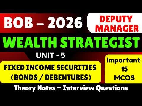 Fixed Income Securities MCQ | BOB Deputy Manager Wealth Strategist pdf 2026 | BOB Wealth Manager MCQ