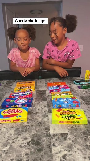 We finally did the candy challenge. #fyp #daughters #candy #challenge