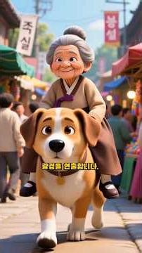 [애니툰 EP.2] 할머니를 업고 시장에 간 개... 마을 사람들이 놀란 이유 #shorts