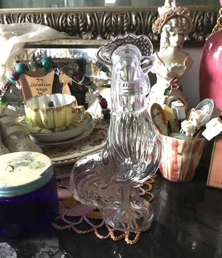 Vintage Glass Decanter Rooster Chicken Acrylic Head Barware Unique - Etsy