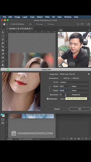 Tăng độ phân giải ảnh không bị nhiễu hạt trên #Photoshop #learnontiktok