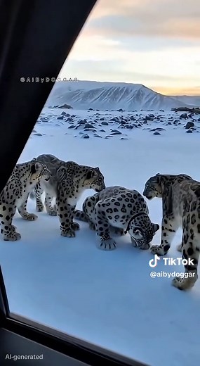 Snow Leopards Comedy: Man in Costume Pranks Big Cats