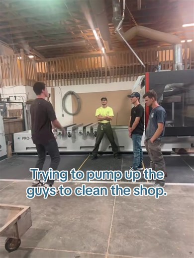 POV: You finish high-end millwork and still have to clean the shop floor yourself 😂 #MillworkLife #ShopLife #BehindTheScenes #SmallBusinessHumor
