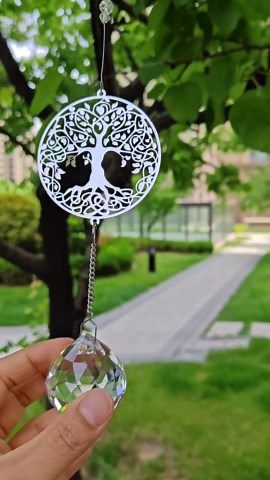 Modern Sympathy Gift for Loss of Loved Ones, Tree of Life Design Bereavement Gift Idea, Sorry for Your Loss Grief Suncatcher, Memorial 40mm Crystal Ornament Rainbow Maker