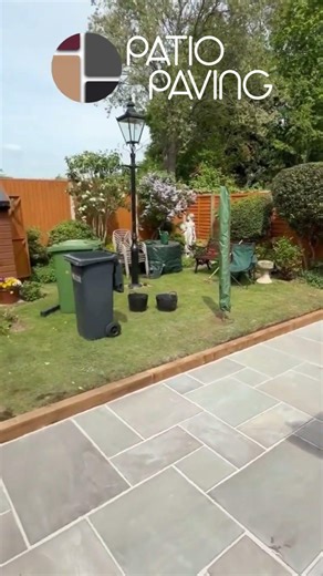Transformation by Carroll & Son Landscaping Slate Grey Sandstone Paving #landscaping #patiomakeover