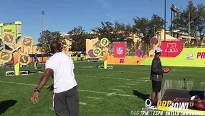 Charles Woodson getting some QB target practice in! #ProBowlSkills Showdown airs on ESPN at 7pm ET! | NFL