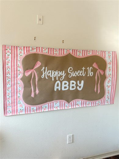 Loveshackfancy Banner | Girly Birthday Sign, Pink and Bows, Brown Paper Sign, Custom Party Banner - Etsy