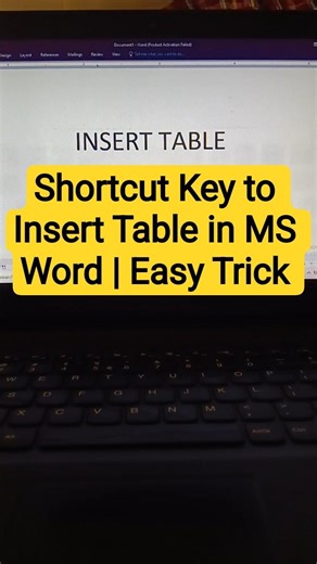 Shortcut Key to Insert Table in MS Word | Easy Trick #msword #shorts #tips & #tricks #viral