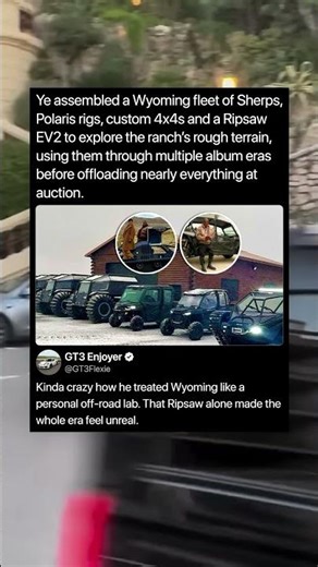 Ye assembled a Wyoming fleet of Sherps, Polaris rigs, custom 4x4s and a Ripsaw EV2