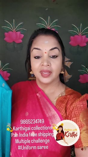 FASHION WITH KIRTHI on Instagram: "9865234749 💫Karthigai collections💫 Pan India free shipping Multiple challenge #Uniform saree"