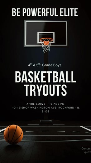 🚨 BPE TRYOUTS 🚨 The foundation starts here. We’re building Be Powerful Elite (BPE) and looking for 4th & 5th grade hoopers ready to learn, compete, and grow. This is a development-first program focused on: 🏀 Skill development 🧠 Basketball IQ 💪🏾 Confidence & competitive reps We’re not chasing hype… we’re building players. 📍 1011 Bishop Washington Ave Rockford, IL, 61102 📅 April 8th ⏰ 6:00–7:30 PM Check the flyer for full details and pull up ready to work. Train with purpose. Compete with 