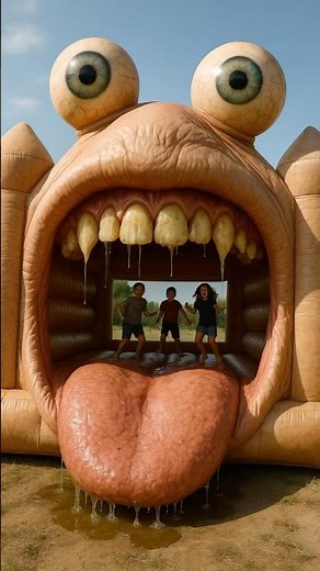 This bouncy castle is kinda strange …😳…