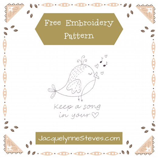 Free Song Bird Embroidery Pattern - Jacquelynne Steves