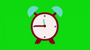 Download Cartoon Alarm Clock Animation on Green Background for free