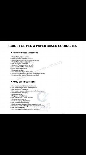 Pen & Paper Coding Test PDF – Must Have! Useful for EPAM and many other placement drives...