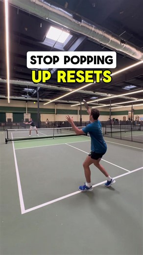 Stop popping up resets! ⭐️ The reason you’re missing resets is because you’re trying to make them too perfect! ⭐️ Instead, look to push the ball back while keeping it as low as possible. The goal is to get an easier ball on the next shot so you can reset that one and work your way in! ⭐️ It’s a lot like the drive drop on the third shot. We’re using the first ball to set up an easier next ball. You don’t have to get in on one shot! ….. #pickleball #pickleballislife #pickleballtips #pickleballcoac