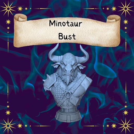 3D Printed Minotaur Bust | Dungeons and Dragons RPG Decor - Etsy