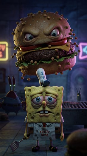 SpongeBob Makes Krabby Patties ALL Day !! 🍔😱 #spongebob #spongebobsquarepants #nickelodeon