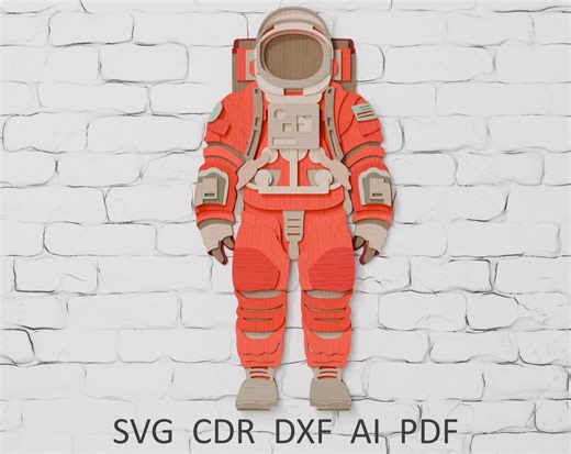 3D Astronaut Spacesuit Laser Cut File, Multilayer Space Designs SVG DXF PDF - Etsy