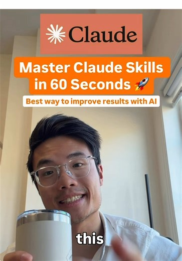Claude skills are an absolute must to elevate your AI outputs. Here’s how you create your own skills in 60 seconds. Comment “Claude” for the full guide. #ai #claude #aitips #aiprompts #fyp