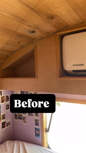 As part of our rehab project in NH we ripped out our old plywood window frames and installed new cedar ones. We also moved the ac unit forward to give more air flow and access. Very happy with all the upgrades we did! #ac #summer #busproject #busbuild #buslife #skoolielife | Thunderbolt the Wonderbus