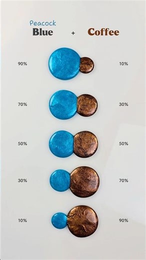 Creating 5 stunning color blends with Peacock Blue and Coffee Colors 😍🎨#colormixing #paint #Painting