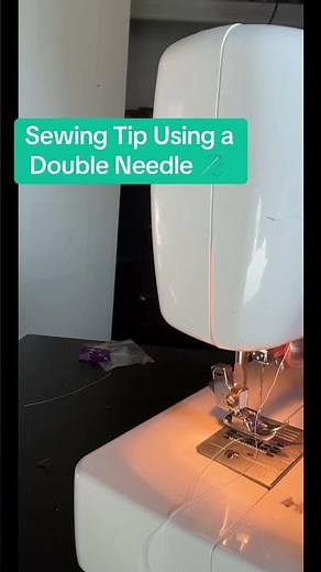 How to get a locked stitch using the double needle on a basic Brother LS 2000 sewing machine.