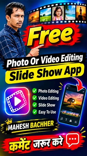 Free Photo & Video Editing Slide Show App | Free Editing App #shorts